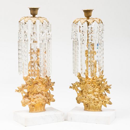 PAIR OF AMERICAN GILT-METAL GLASS