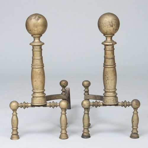 PAIR OF BRASS LEFT AND RIGHT BALL 3b7a05