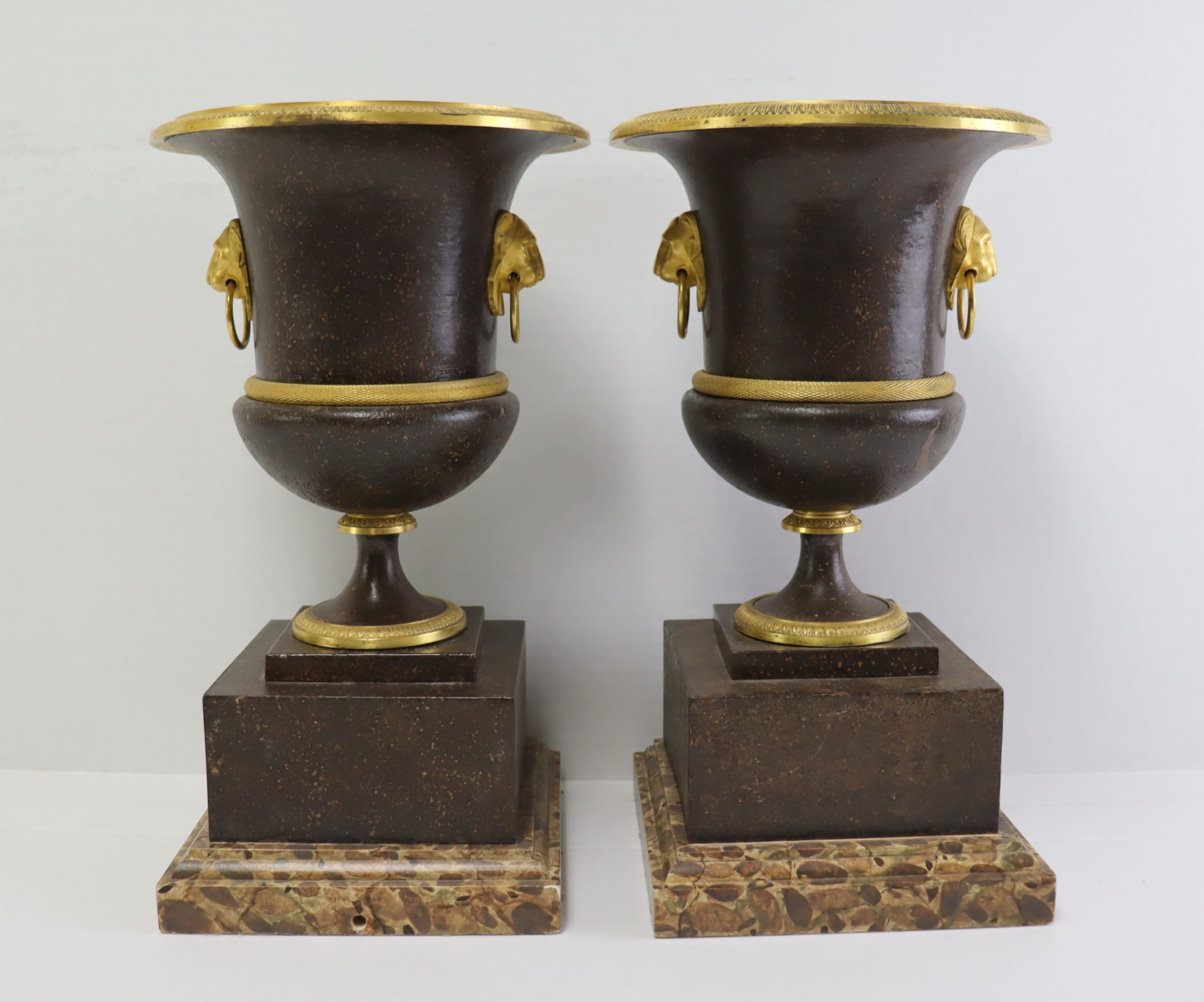 PAIR OF ANTIQUE TOLE AND BRONZE