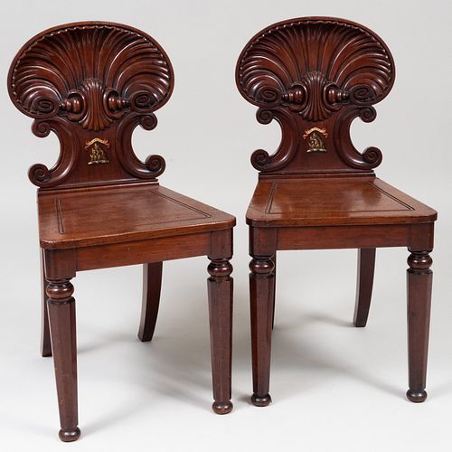 PAIR OF LATE REGENCY CARVED MAHOGANY 3b7ad2