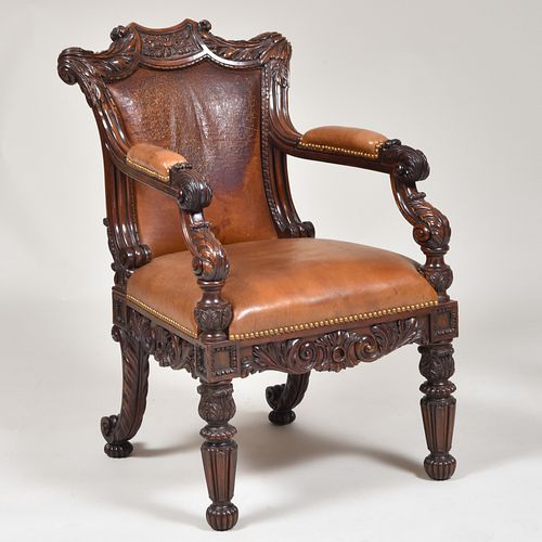 IMPRESSIVE GEORGE IV CARVED ROSEWOOD 3b7acf