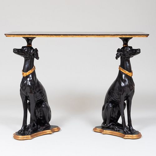 EBONIZED AND PARCEL GILT CONSOLE 3b7b39