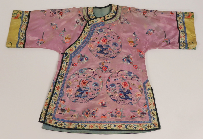CHINESE PINK EMBROIDERED ROBE WITH