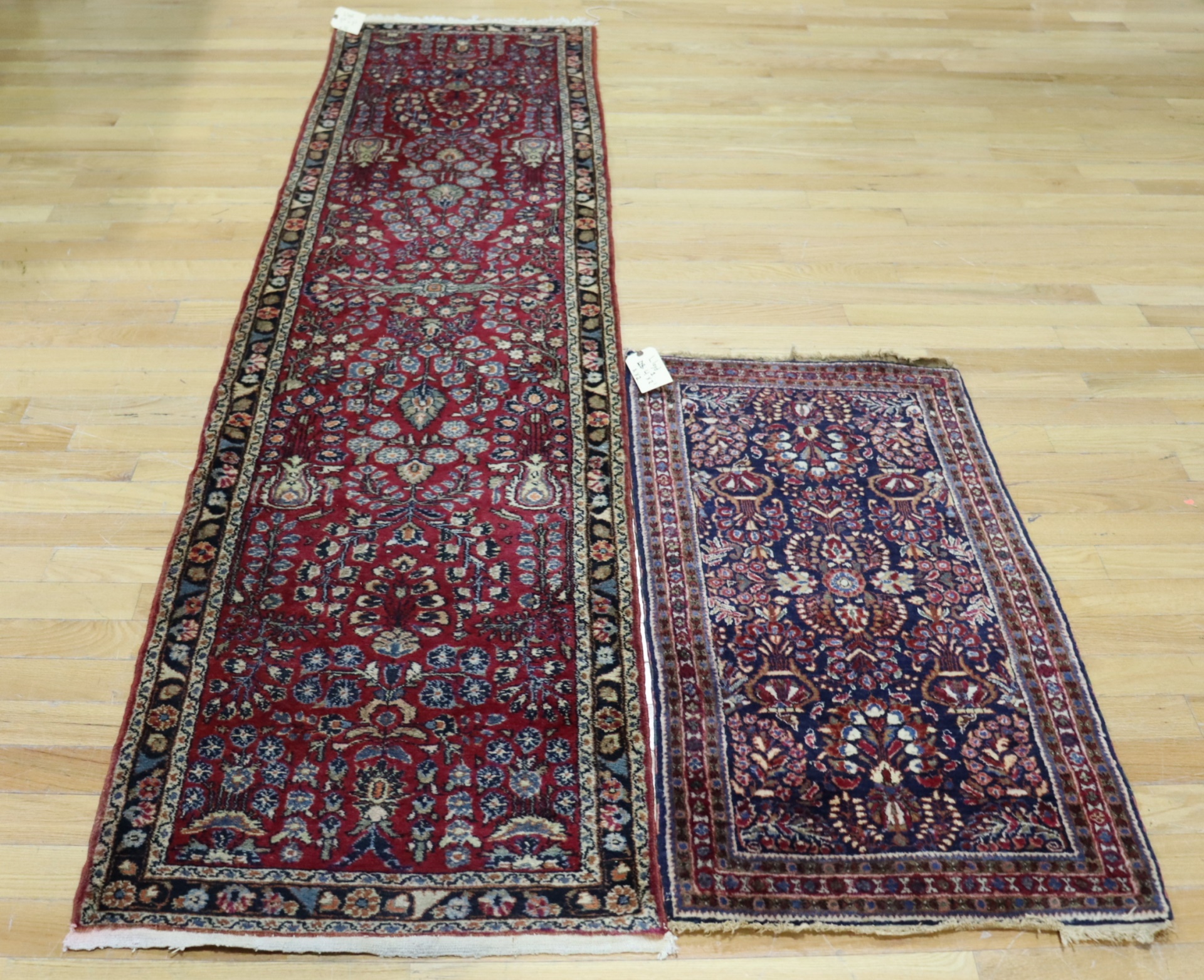 2 VINTAGE SAROUK CARPETS. To include