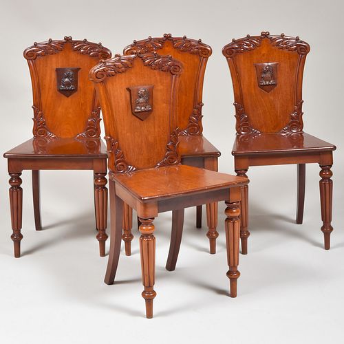 SET OF FOUR REGENCY STYLE MAHOGANY