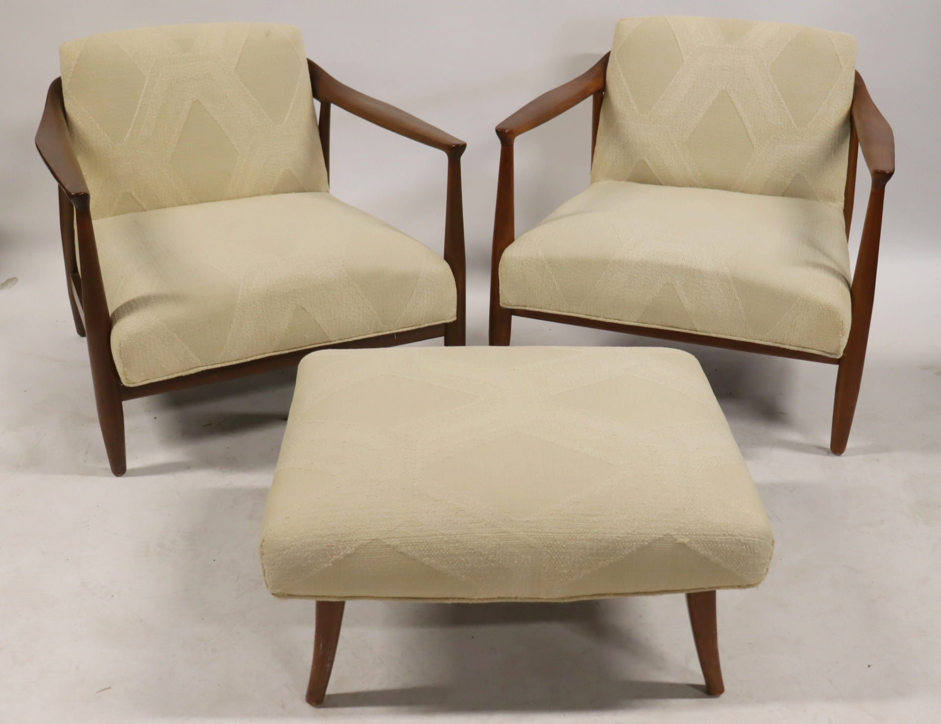 MIDCENTURY PAIR OF ARM CHAIRS &