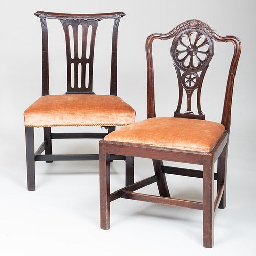 TWO GEORGE III CARVED MAHOGANY 3b7c14