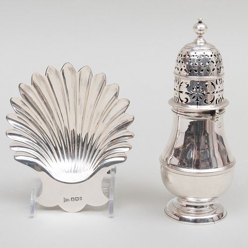 QUEEN ANNE SILVER CASTER AND A 3b7c65