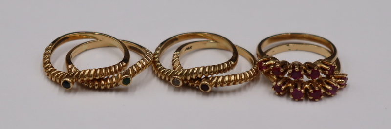 JEWELRY 6 14KT GOLD RINGS WITH 3b7c9e