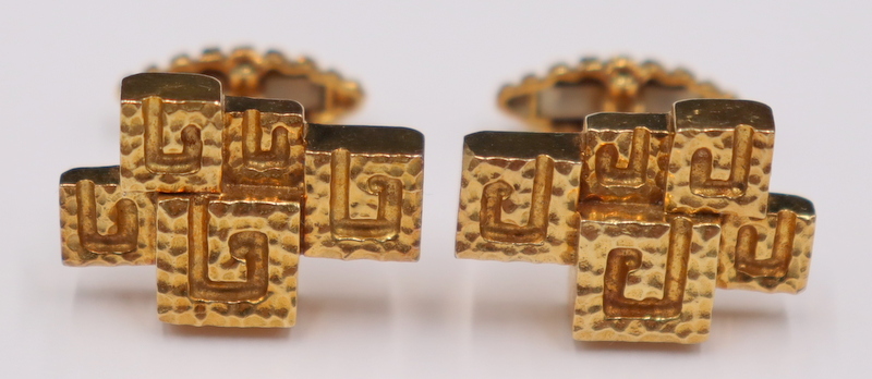 JEWELRY. SIGNED 18KT GOLD MODERNIST