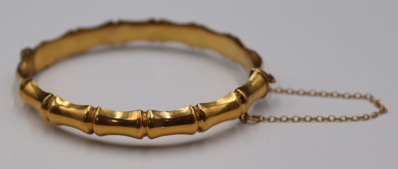 JEWELRY. VINTAGE 9CT GOLD BAMBOO