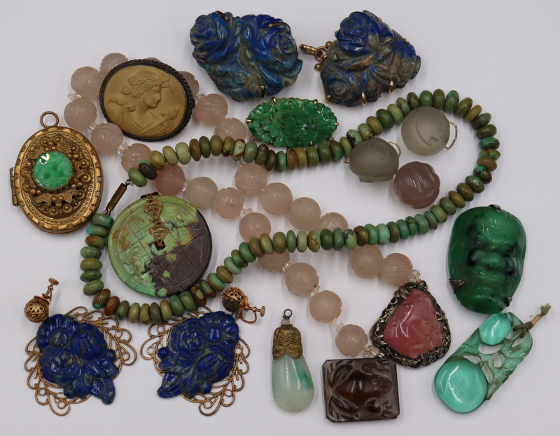 JEWELRY. ASSORTED ASIAN CARVED