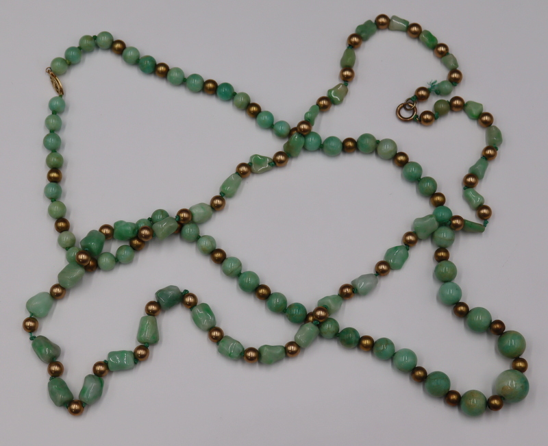 JEWELRY 2 JADE AND 14KT GOLD 3b7d56