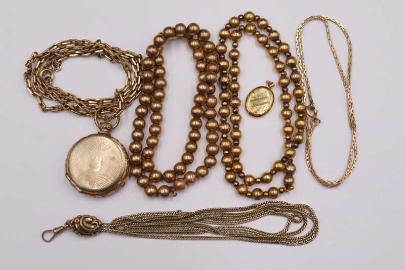 JEWELRY. ANTIQUE GOLD AND COSTUME