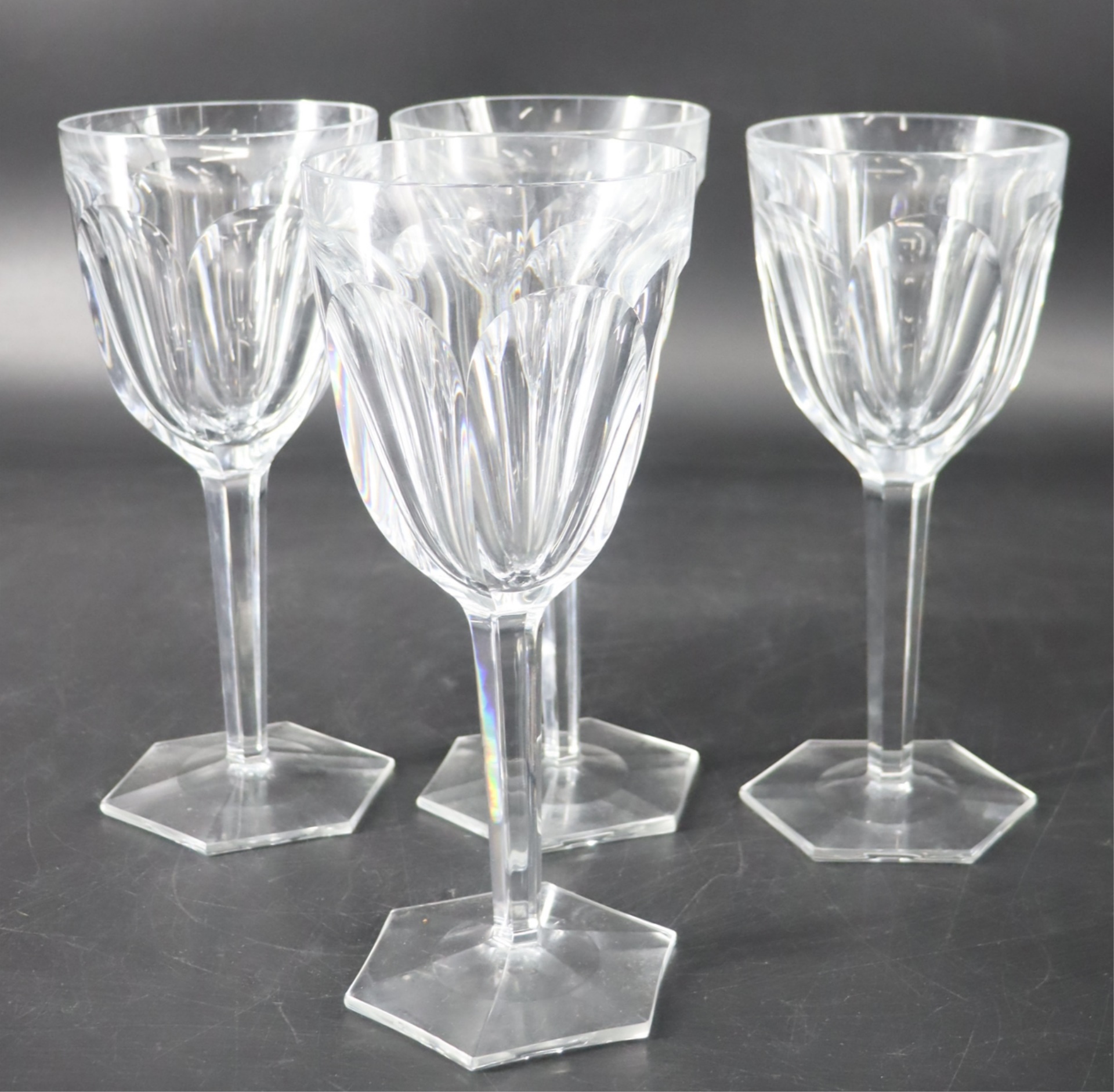 BACCARAT. 4 LARGE "MALMAISON" GOBLETS