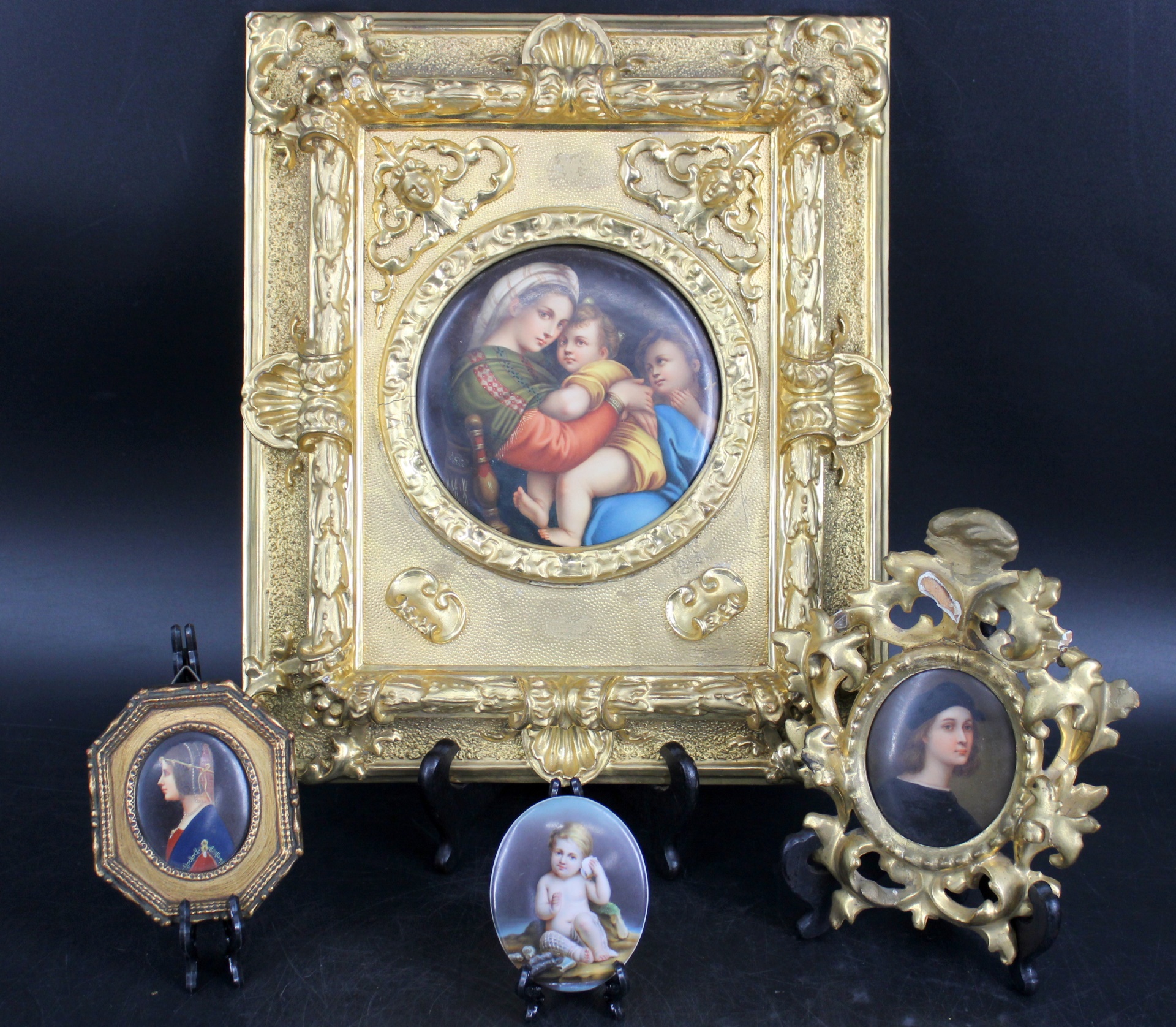 FOUR 4 KPM STYLE PORCELAIN PLAQUES  3b7e35