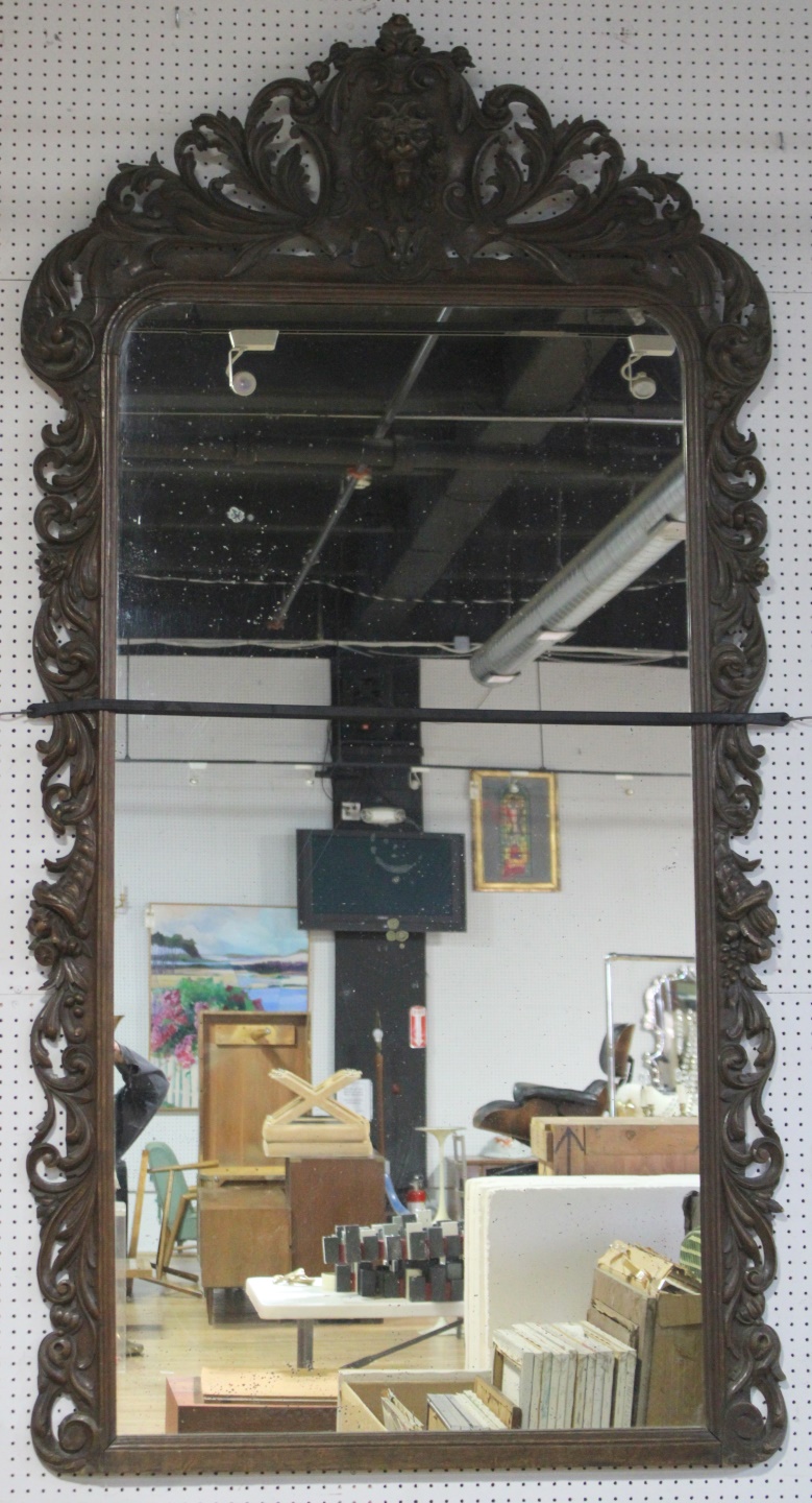 VERY LARGE CARVED VICTORIAN MIRROR
