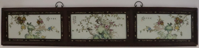 (3) WOOD FRAMED SIGNED CHINESE