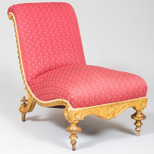 ITALIAN GILTWOOD AND UPHOLSTERED