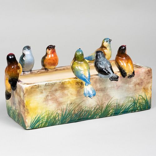 JEROME MASSIER FAIENCE PERCHING BIRD