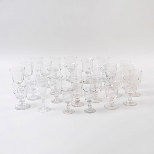 GROUP OF COLORLESS GLASS STEMWAREComprising Set 3b7f88