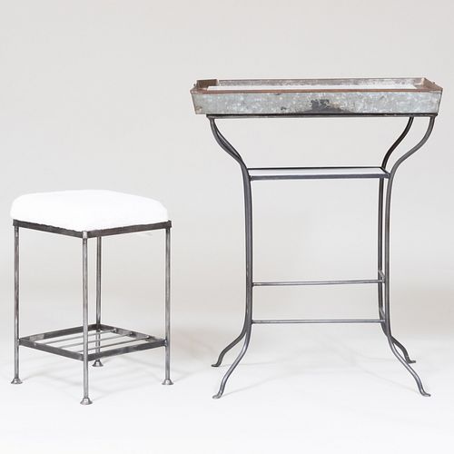 METAL AND ZINC DRESSING TABLE AND