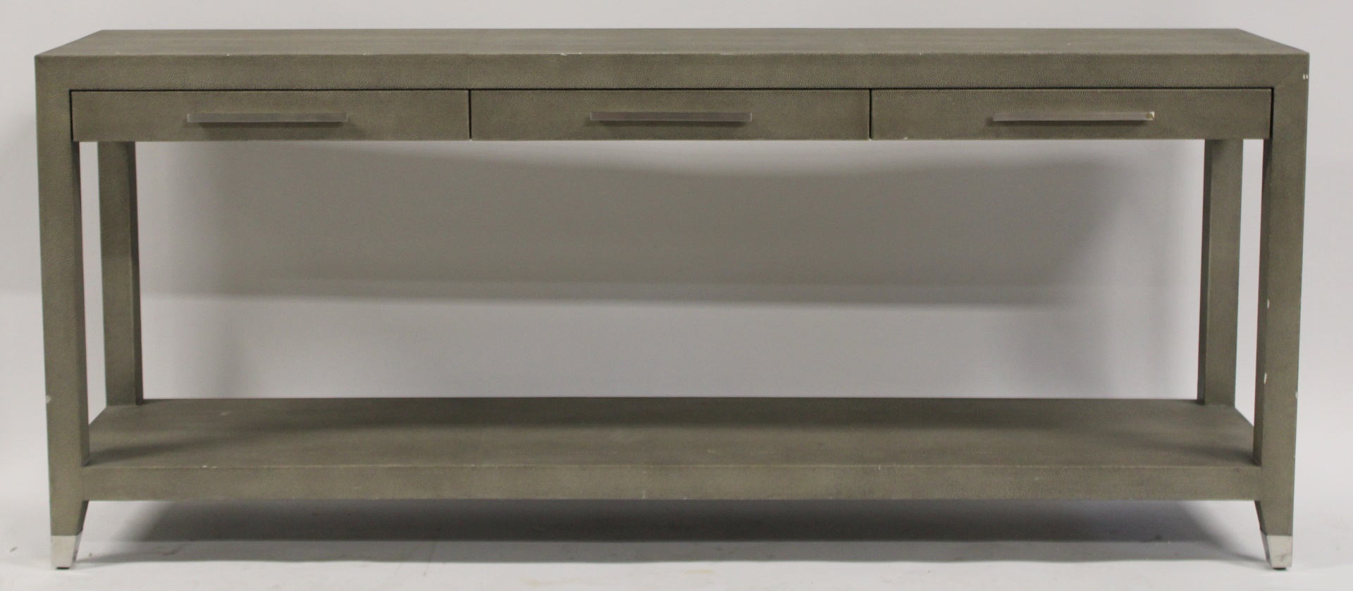 RESTORATION SHAGREEN 3 DRAWER CONSOLE  3b7f91