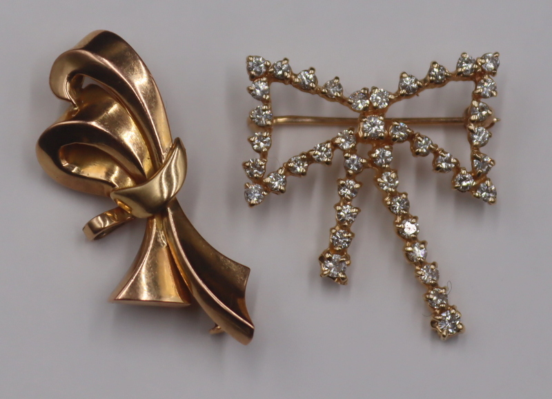 JEWELRY. 14KT GOLD BOW OR RIBBON