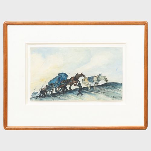 FRANK WILL 1900 1951 GYPSY CARAVANWatercolor 3b7ffb