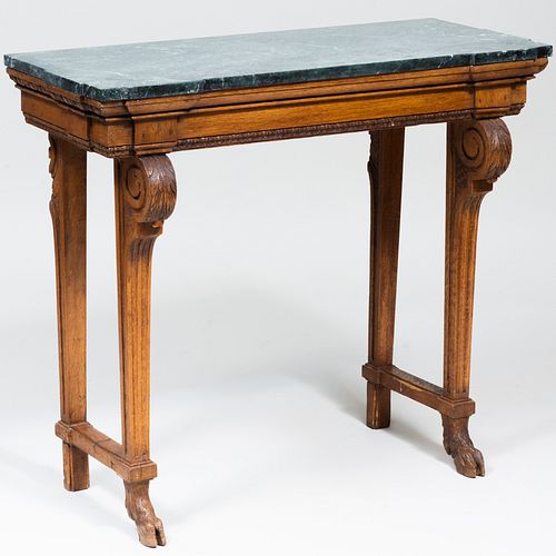 CONTINENTAL CARVED OAK CONSOLE 3b8032