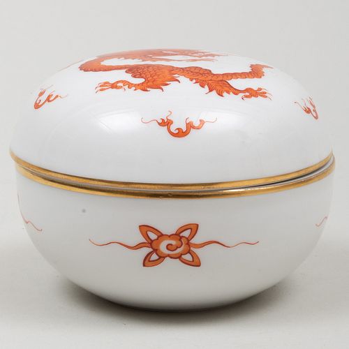 MEISSEN PORCELAIN BOX IN THE RED 3b8046