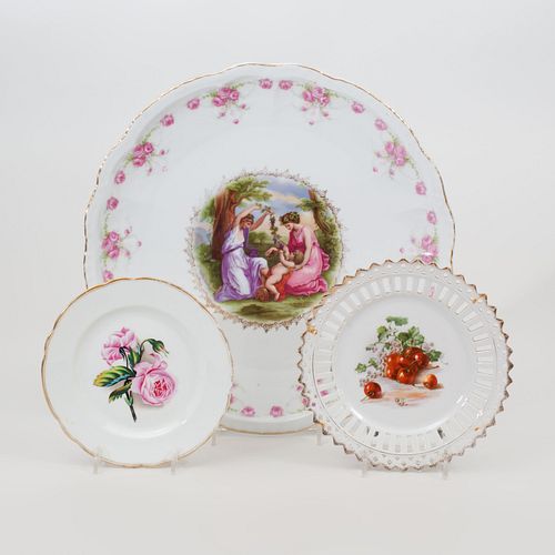 THREE CONTINENTAL PORCELAIN PLATESThe