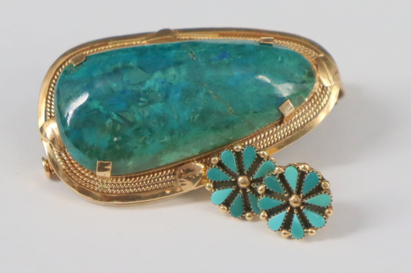 JEWELRY 14KT GOLD AND TURQUOISE 3b8080