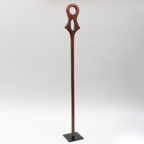 SOUTH AFRICAN CARVED HARDWOOD STAFF  3b808c