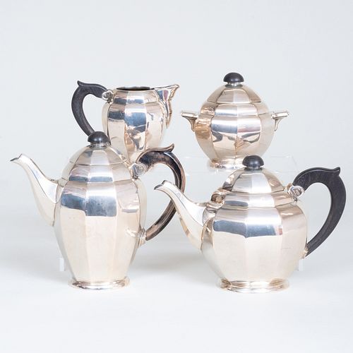 POLISH SILVER FOUR PIECE TEA AND 3b8099