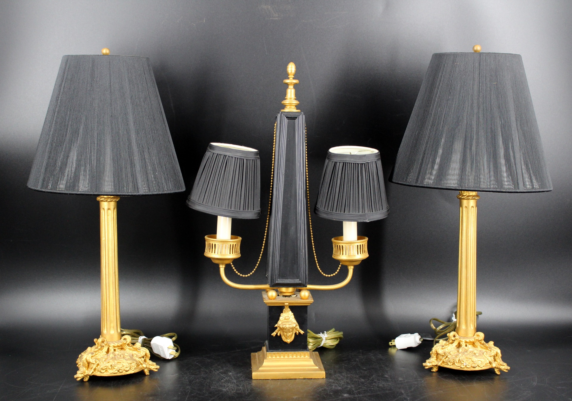 A GROUP OF THREE LAMPS EN SUITE 3b8131