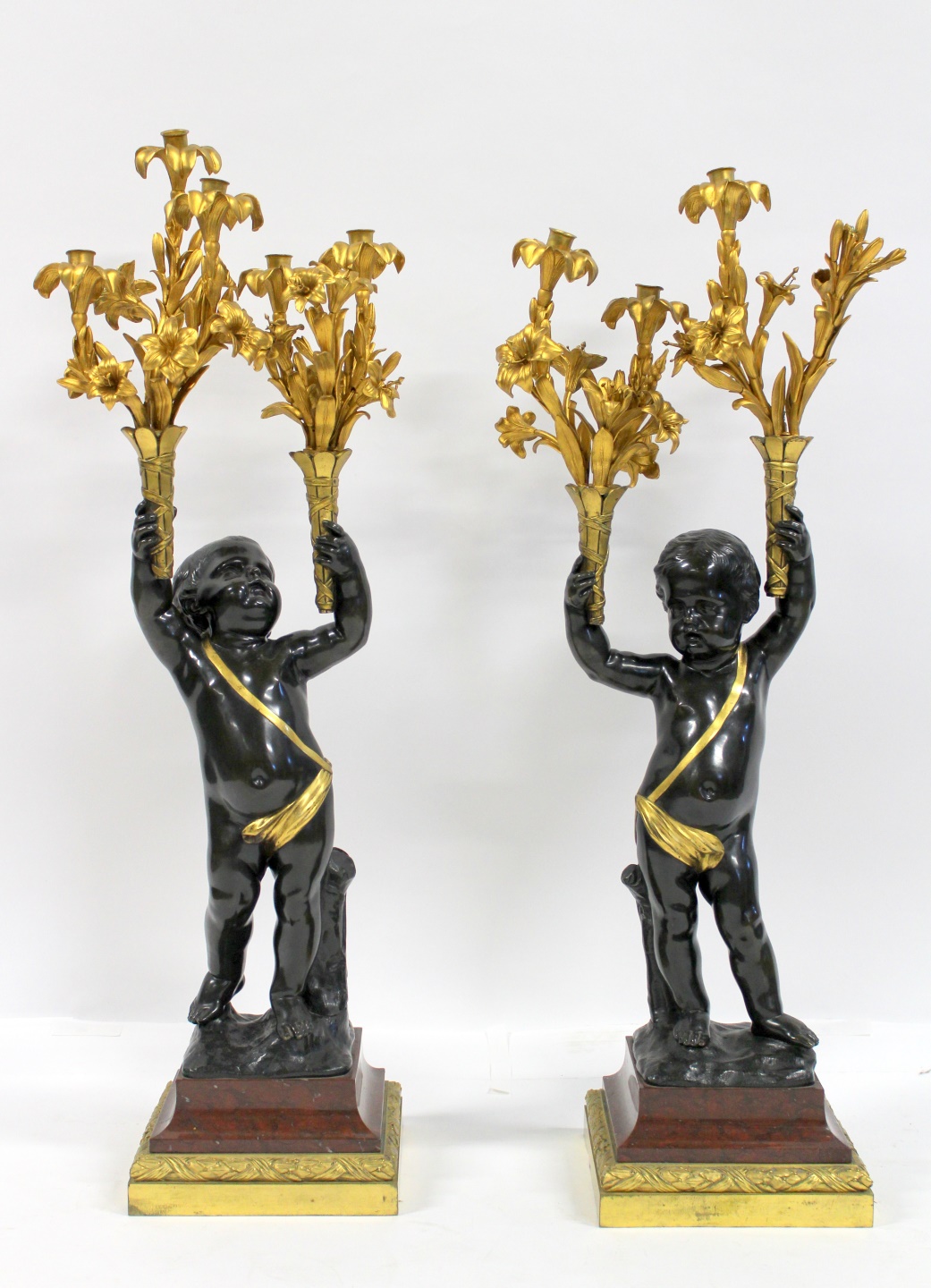 HUGE PAIR OF ANTIQUE PATINATED 3b8133