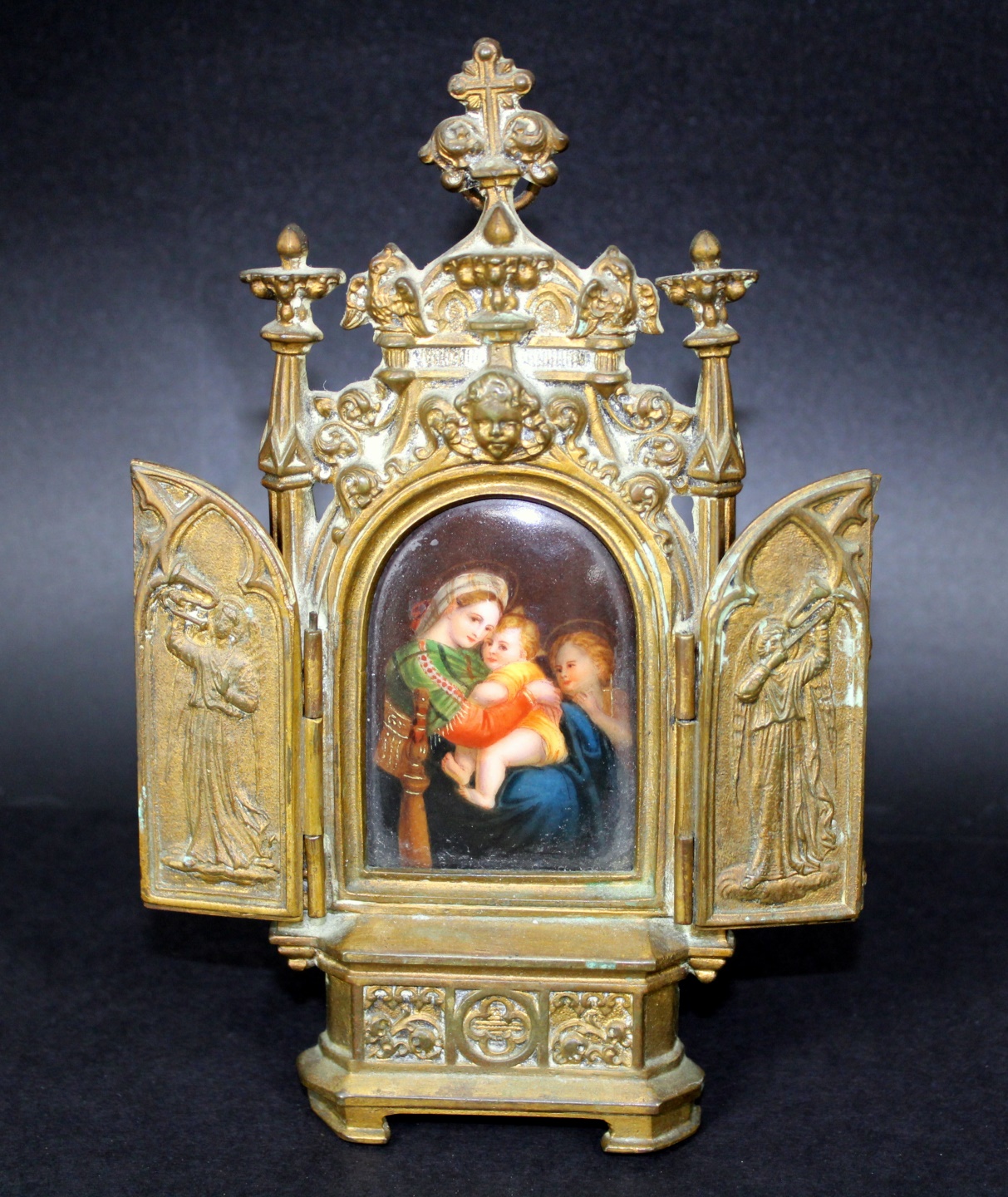 MINIATURE BRONZE TABERNACLE WITH