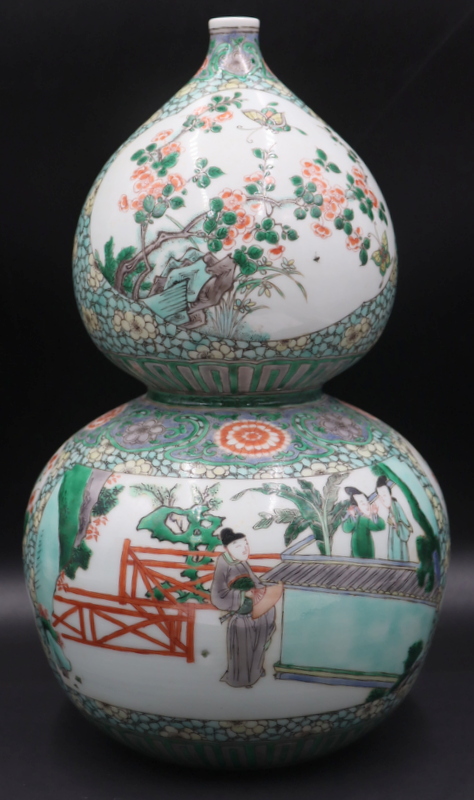 CHINESE FAMILLE VERTE DOUBLE GOURD