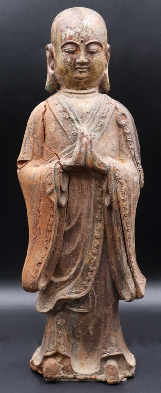 CHINESE STANDING IRON BUDDHA  3b81dc