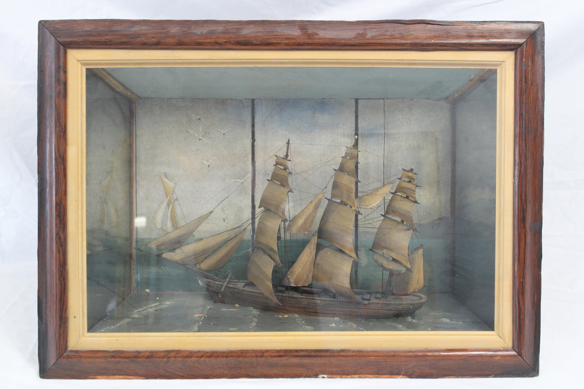 A LARGE ANTIQUE NAUTICAL SHADOWBOX