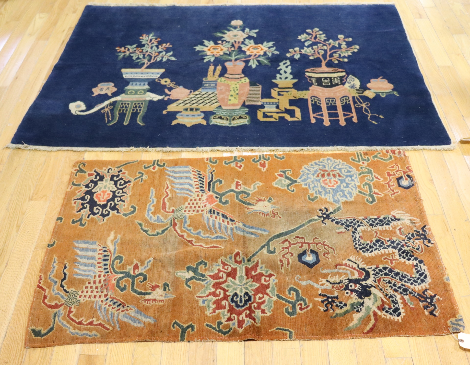 2 ANTIQUE & FINELY HAND WOVEN CHINESE