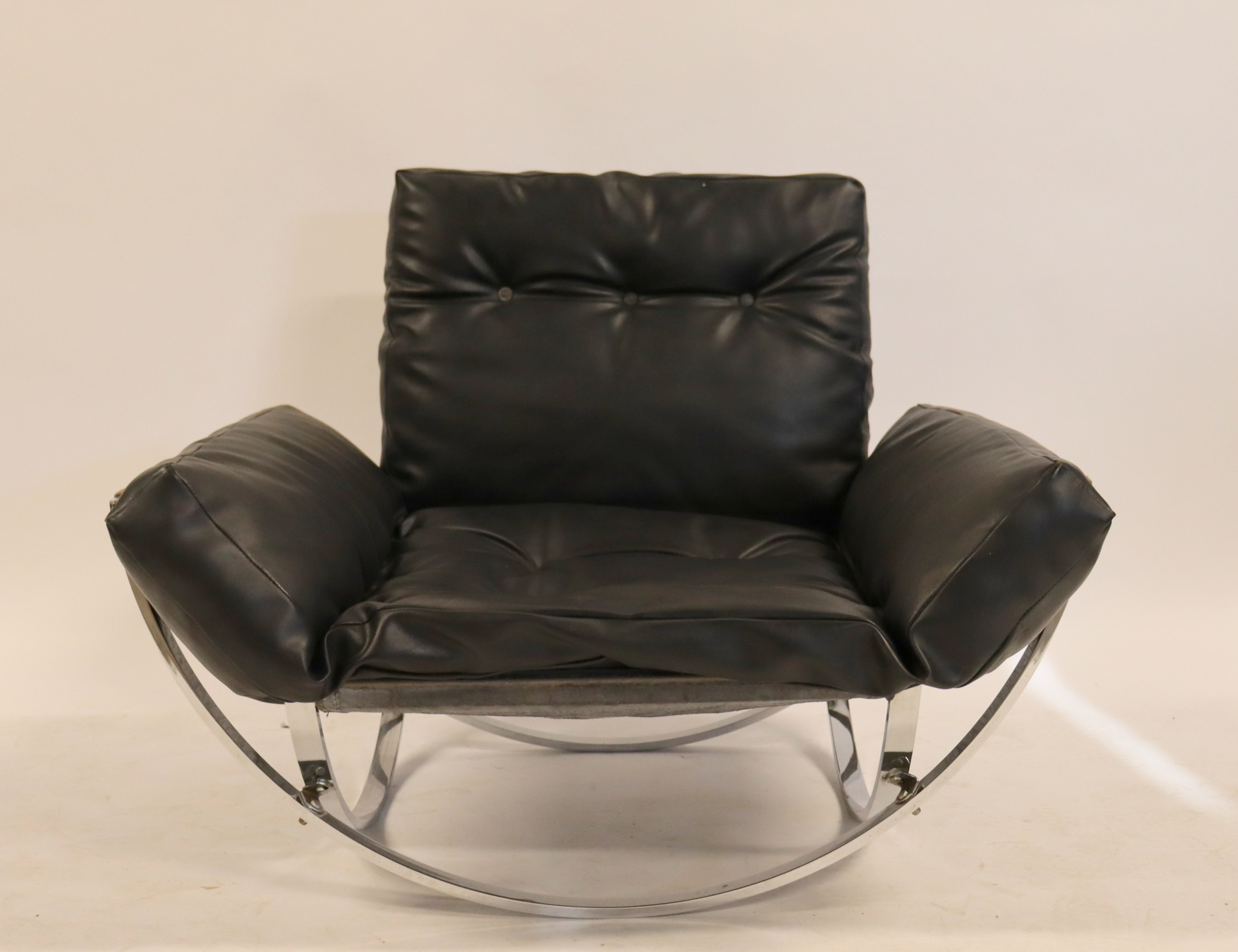 MIDCENTURY CHROME SLING CHAIR WITH 3b8236
