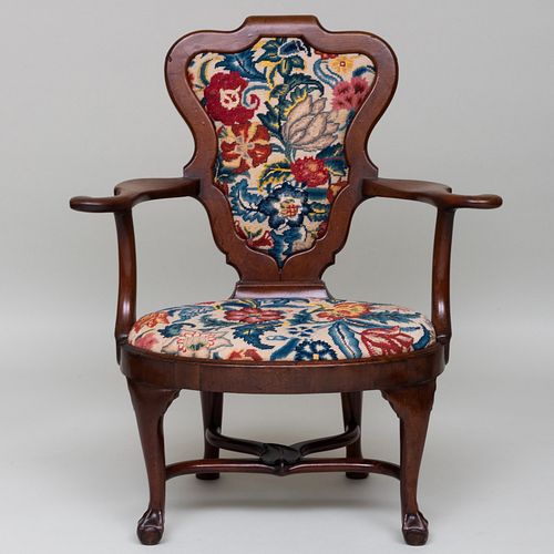 GEORGE II MAHOGANY ARMCHAIRFitted 3b8231