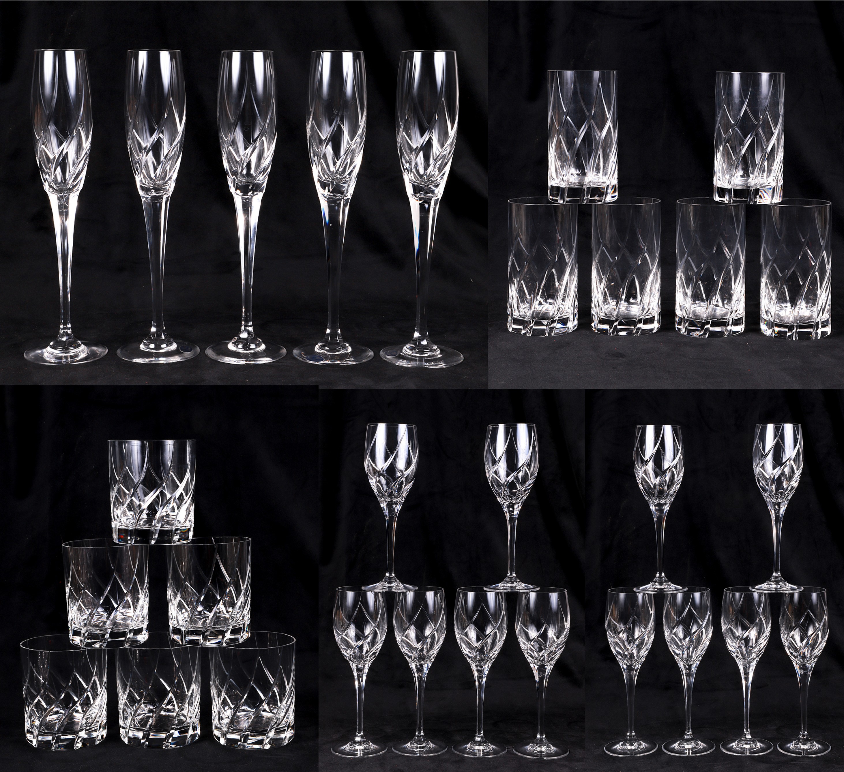 (29) Pcs Rogaska crystal barware, polished