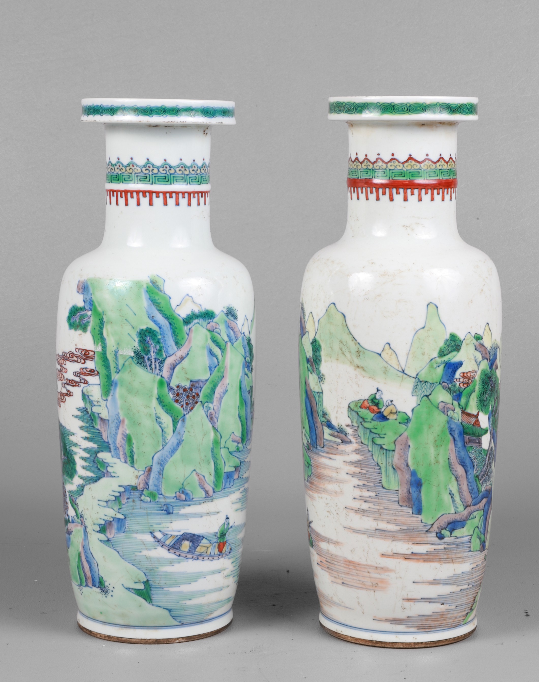 Pair of Chinese porcelain rouleau