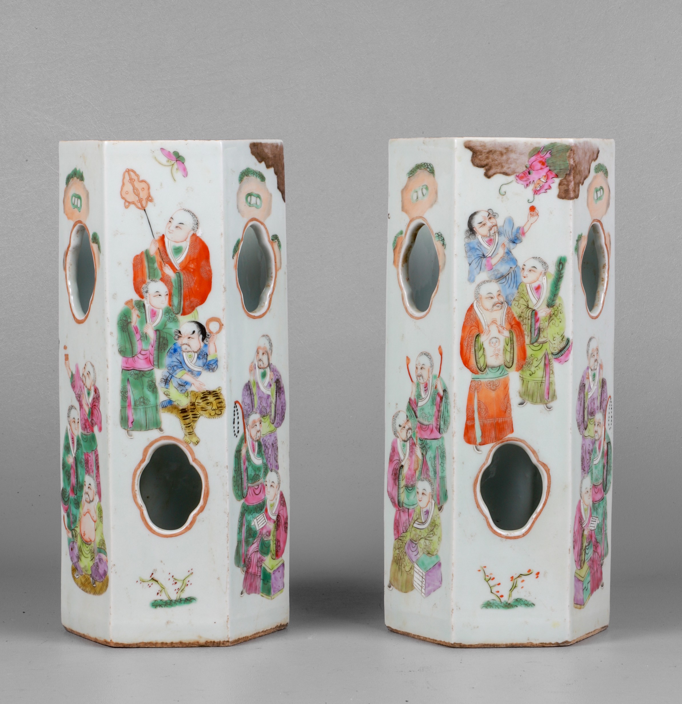 Pair of Chinese famille rose porcelain