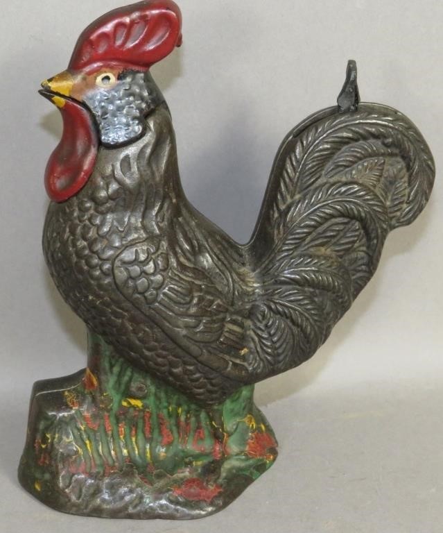 CAST IRON MECHANICAL ROOSTER BANKca  3b5c38