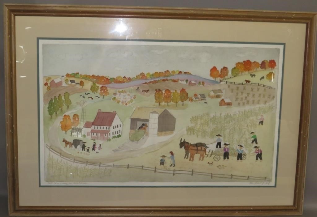 FRAMED ARTIST PROOF FALL CORN CUTTING