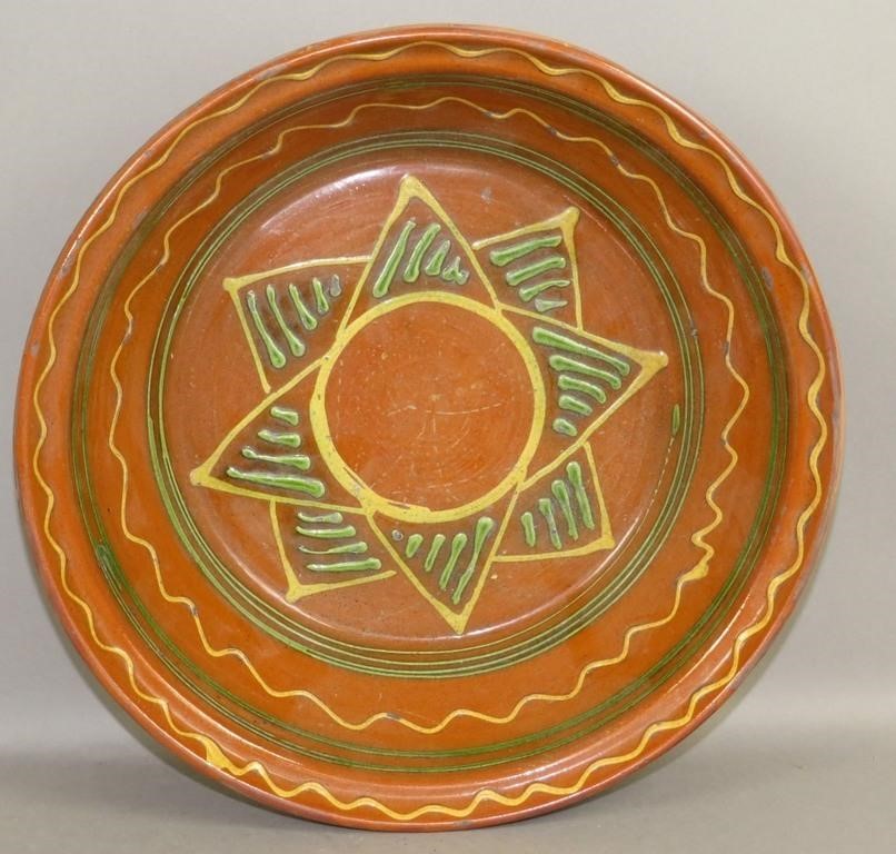 FOLK ART REDWARE "SNOW HILL LOVE